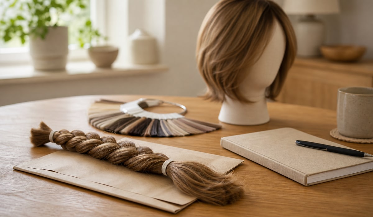 Haarspende, Farbring und Perücke als Orientierungsmotiv für Zweithaar in Hechingen.